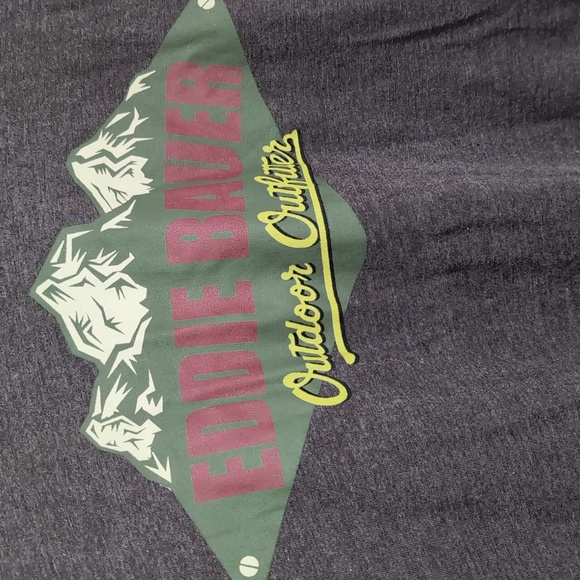 Eddie Bauer Dark Grey Long Sleeve Graphic Tshirt Size Small - Picture 2 of 5